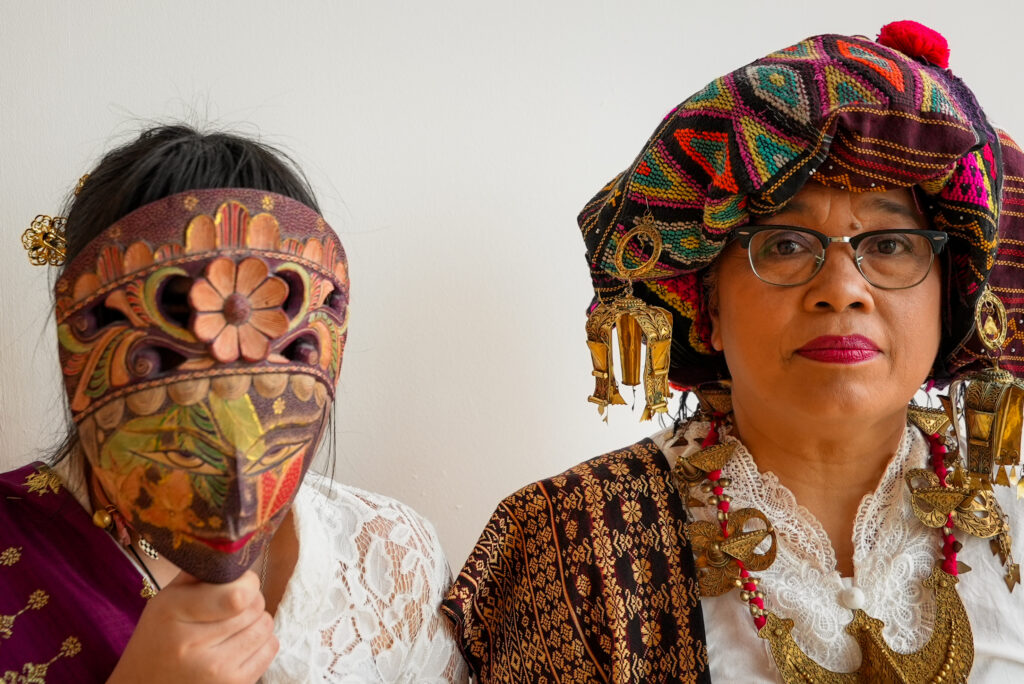 grace and daughter in traditional clothing